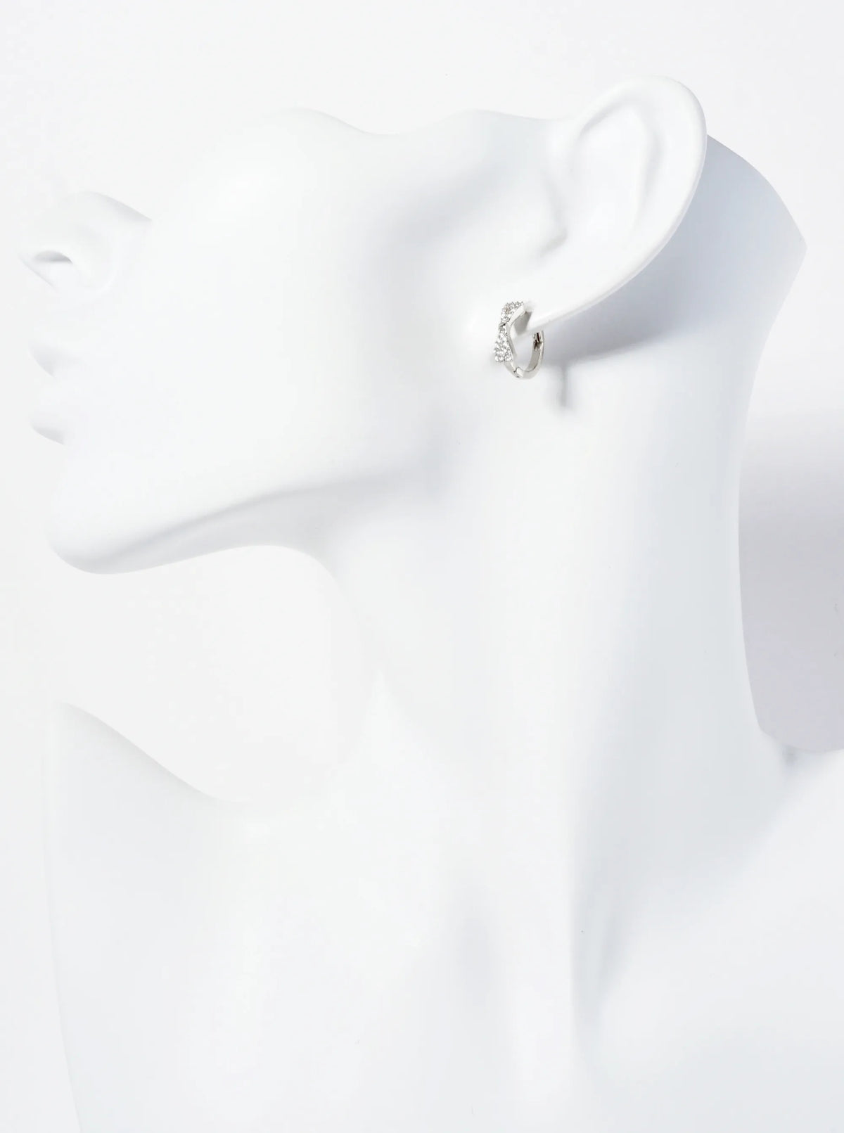 14K-Gold-Dipped 12mm Huggie Hoop Earrings With Micro Pave-Set CZ Ribbon Bow Accent