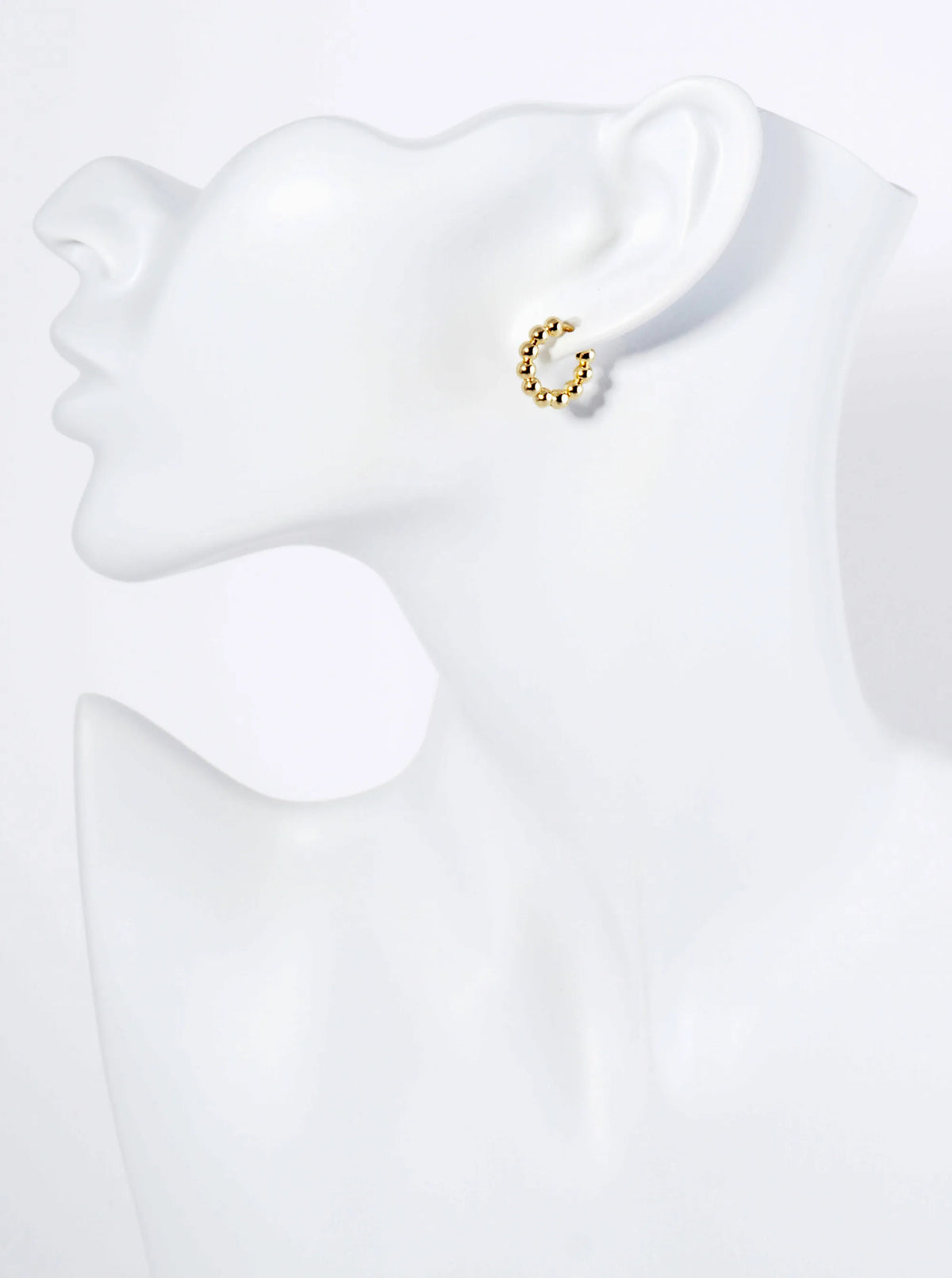 14K Gold Dipped 15mm Brass Ball Hoop Earrings