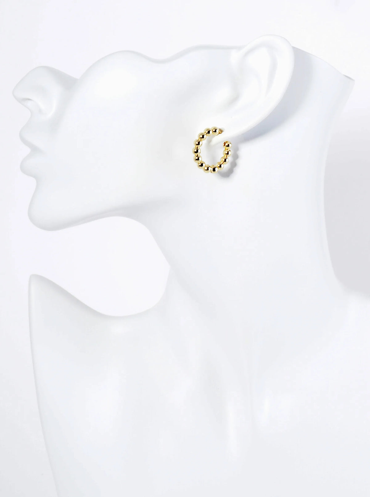 14K Gold Dipped 15mm Brass Ball Hoop Earrings