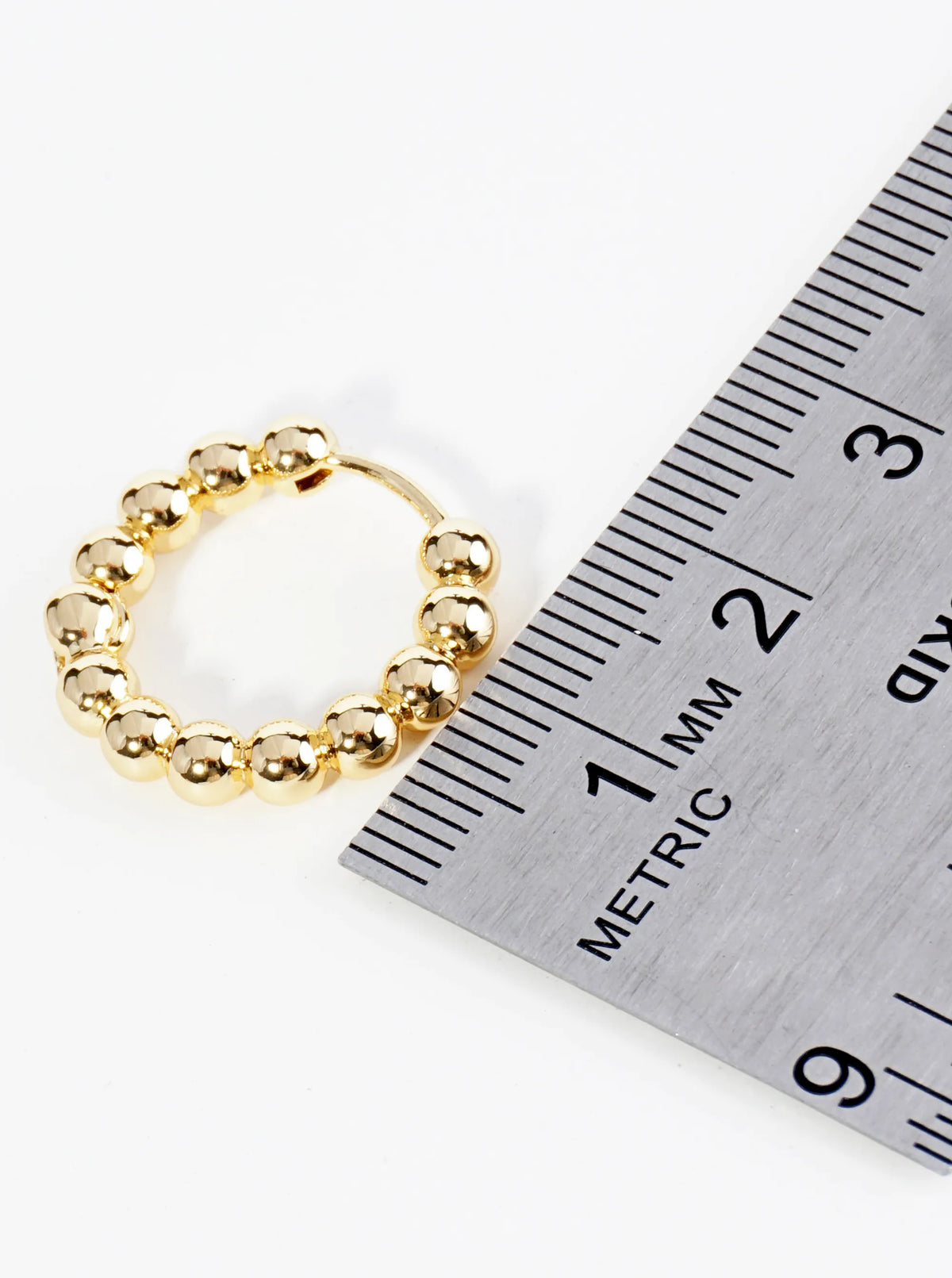 14K Gold Dipped 15mm Brass Ball Hoop Earrings