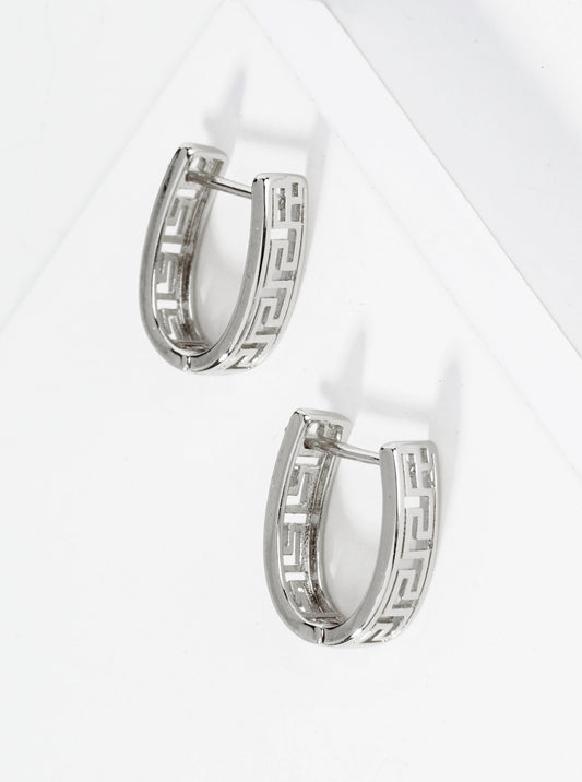 14K Gold Dipped 15mm Cutout Brass Oval Huggie Hoop Earrings