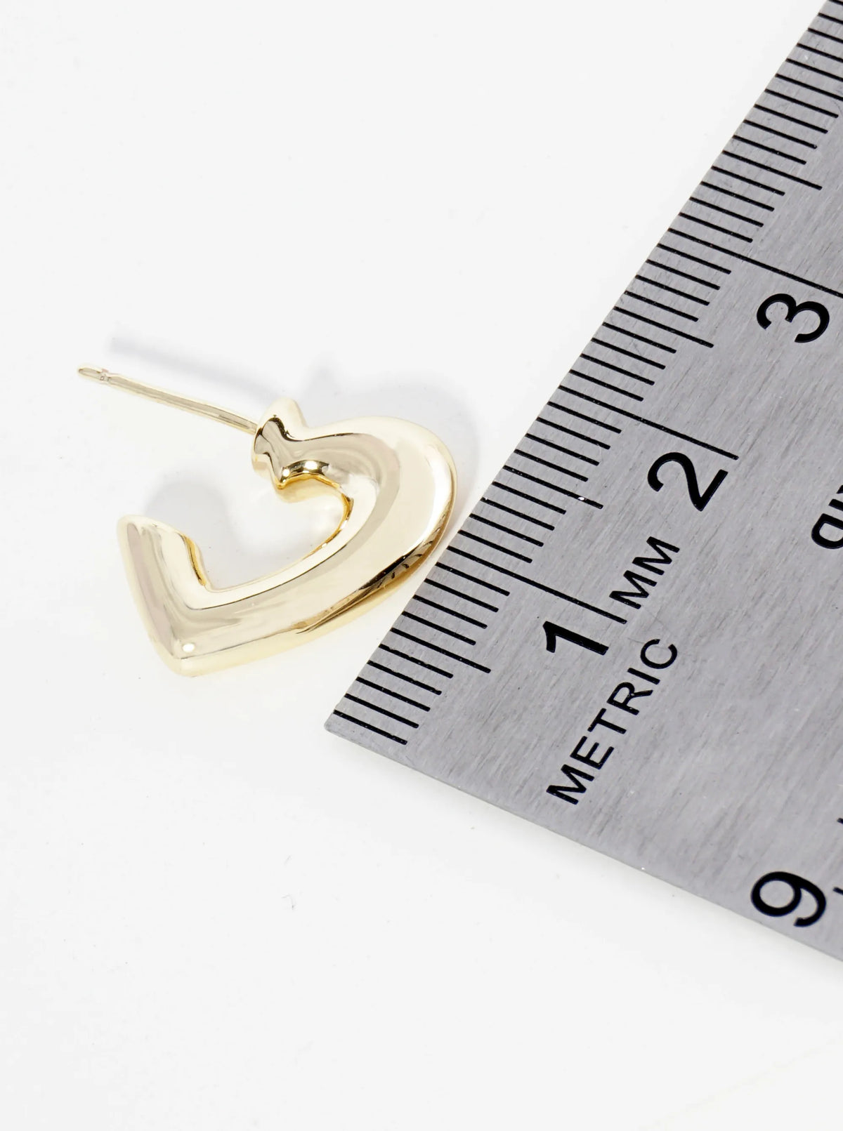 14K Gold Dipped 15mm Dainty Heart Hoop Earrings