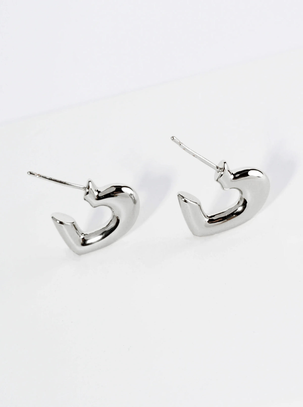 14K Gold Dipped 15mm Dainty Heart Hoop Earrings