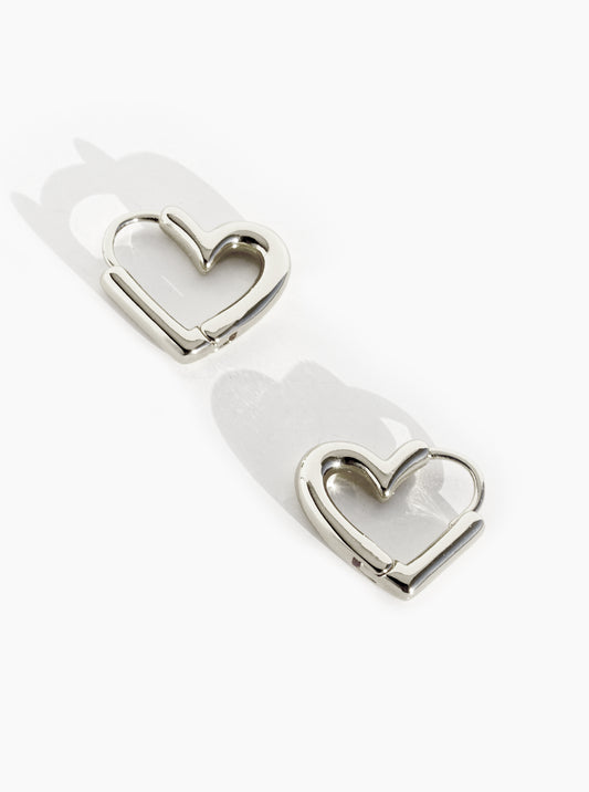 14K Gold Dipped 15mm Heart Shape Huggie Hoop Earrings
