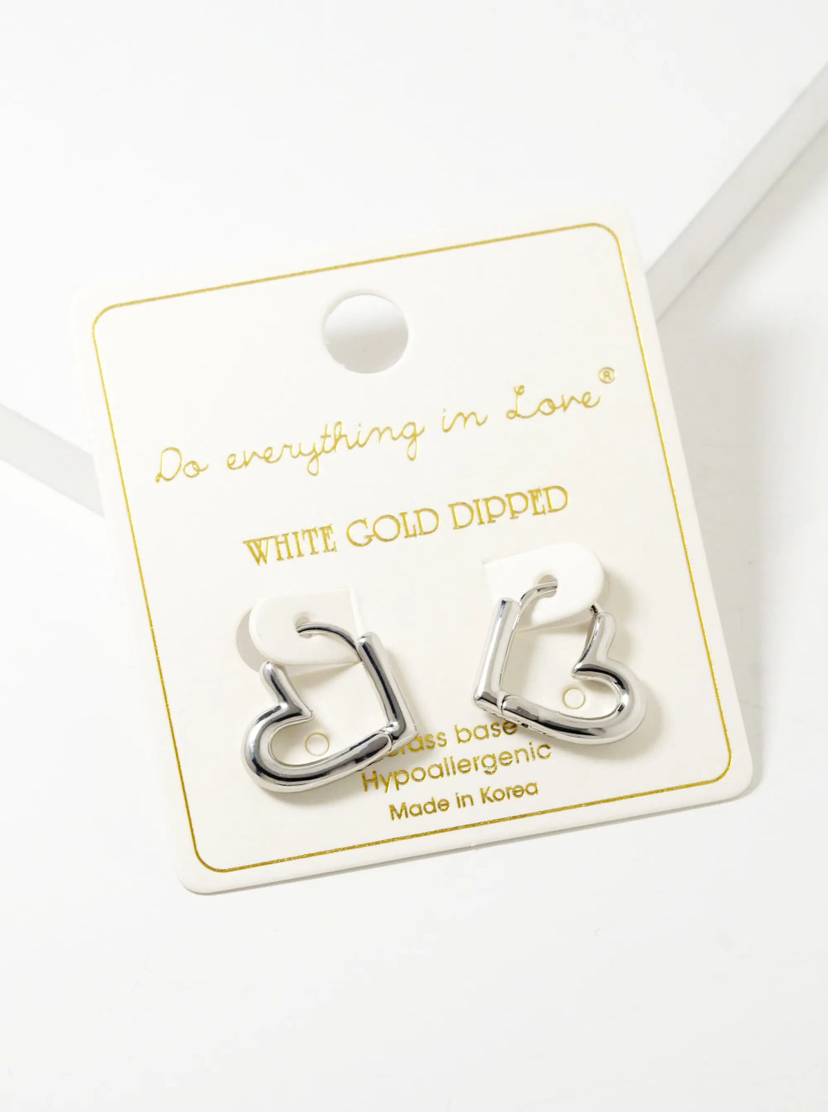 14K Gold Dipped 15mm Heart Shape Huggie Hoop Earrings
