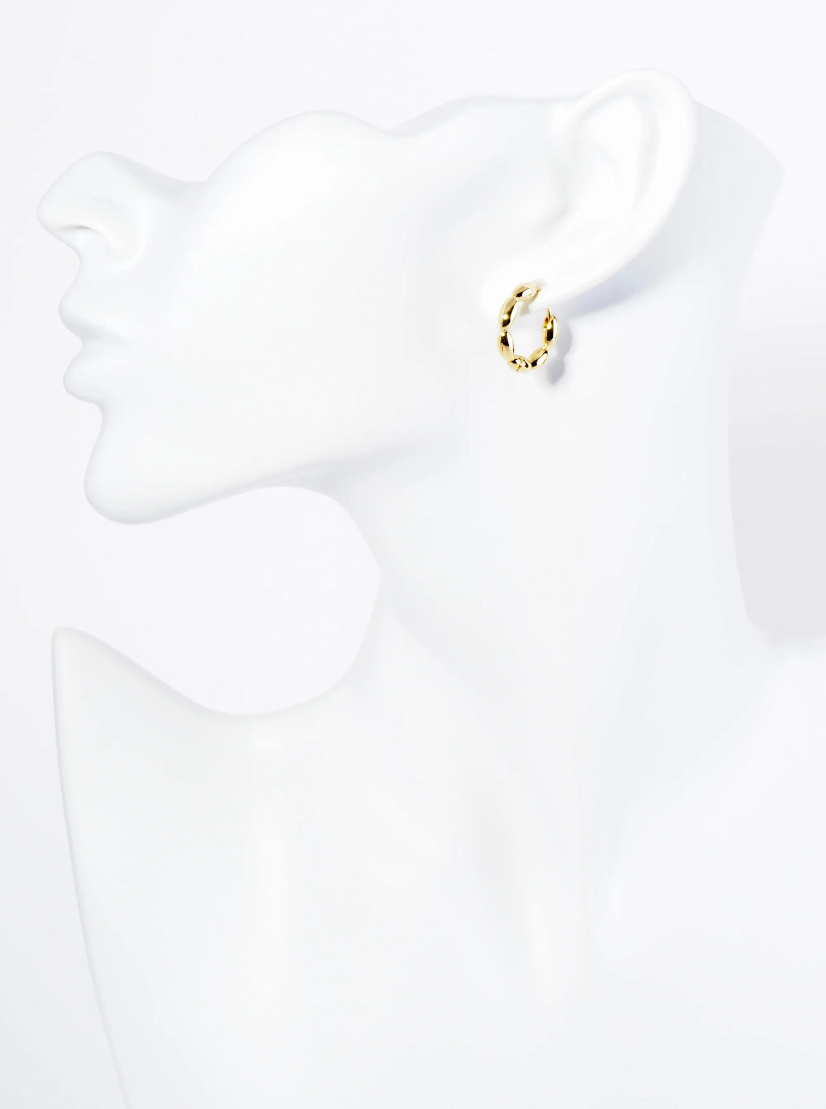 14K Gold Dipped 15mm Puffy Oval Huggie Hoop Earrings