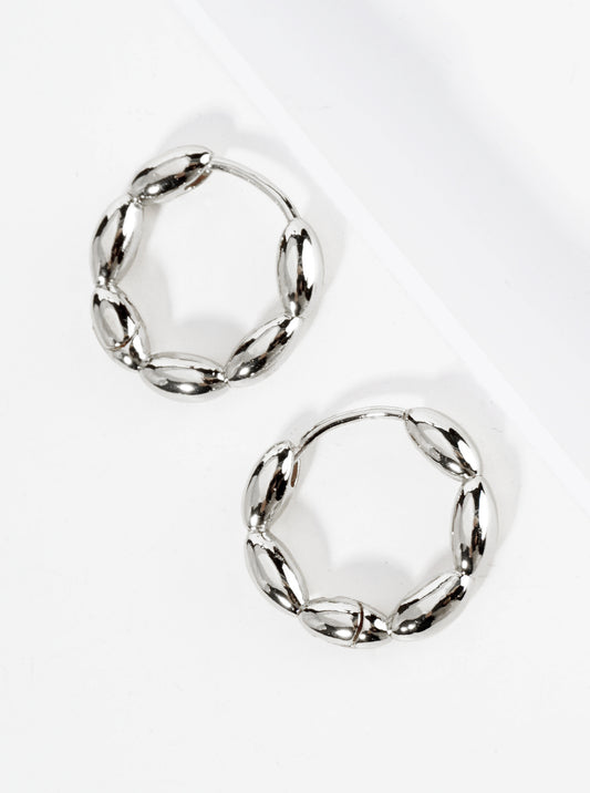 14K Gold Dipped 15mm Puffy Oval Huggie Hoop Earrings