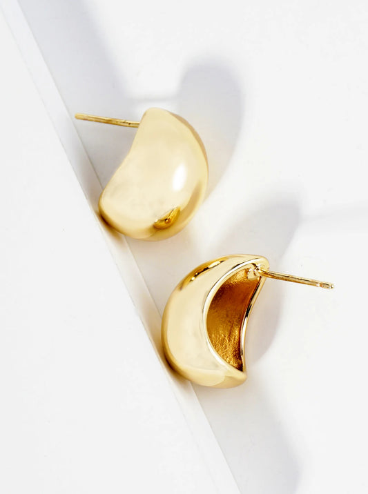 14K Gold Dipped 15mm Teardrop Stud Earrings