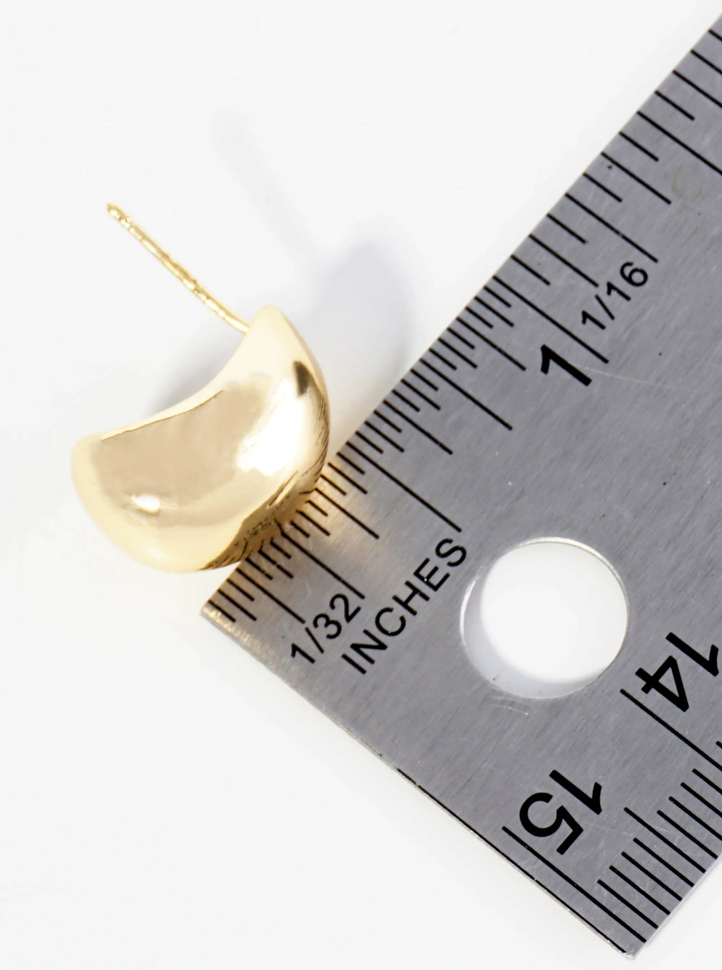 14K Gold Dipped 15mm Teardrop Stud Earrings