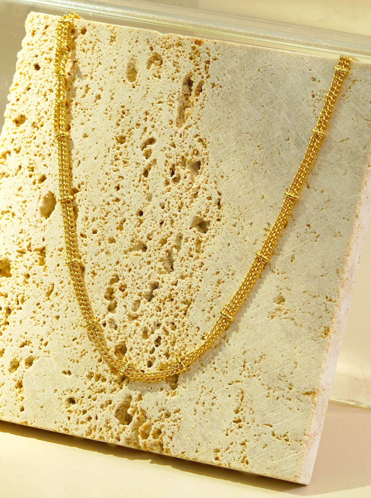 14K Gold Dipped 16 Inch Double Satellite Chain Necklace
