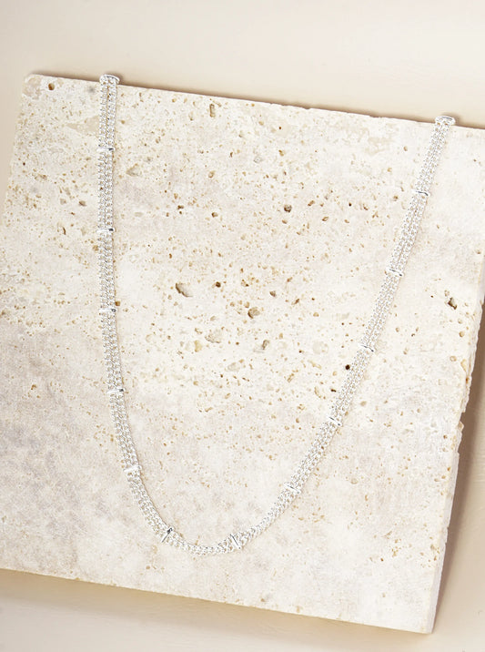 14K Gold Dipped 16 Inch Double Satellite Chain Necklace