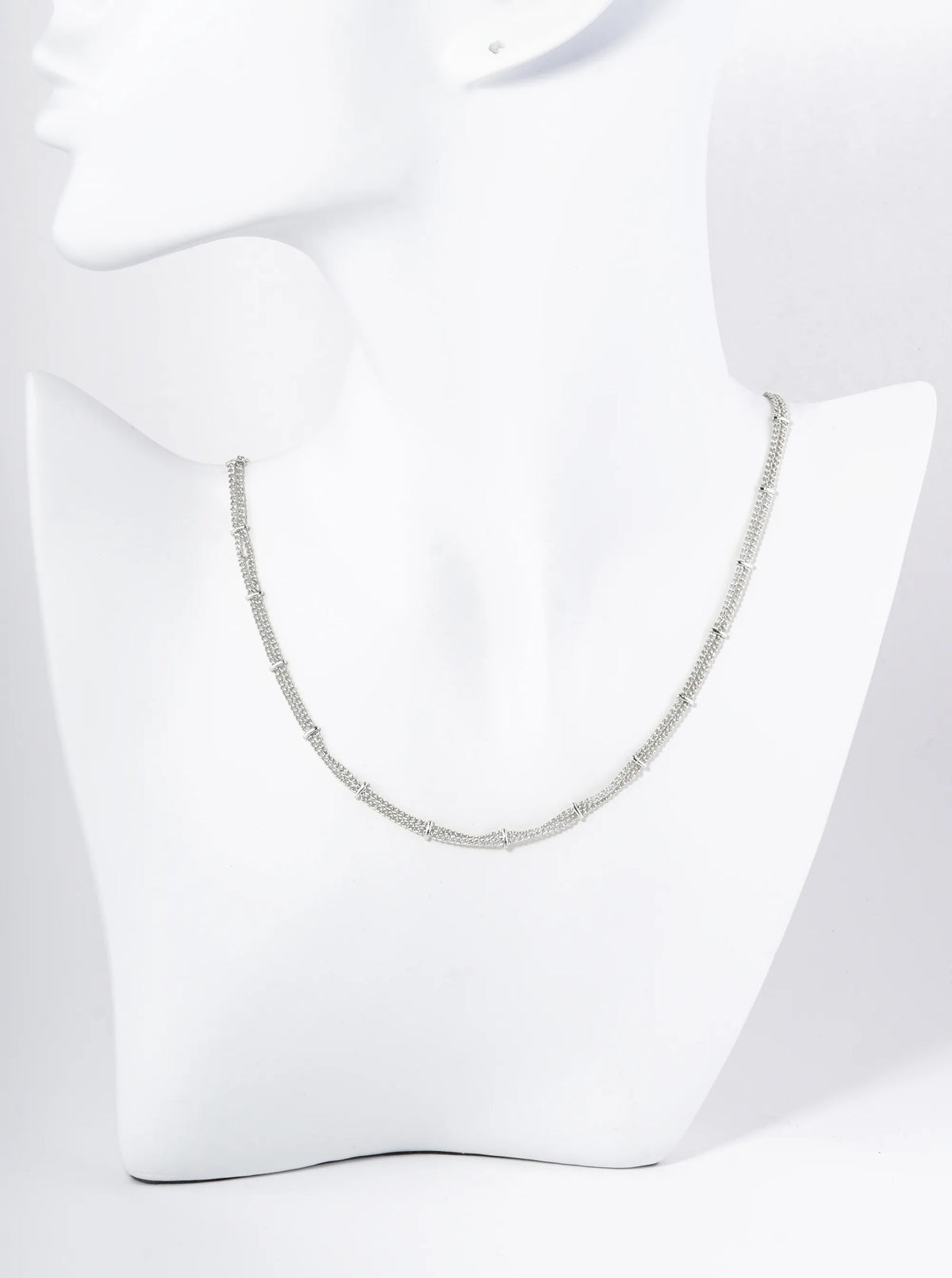 14K Gold Dipped 16 Inch Double Satellite Chain Necklace
