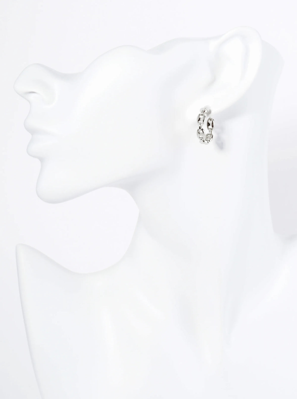 14K Gold Dipped 18mm Coffee Bean Chain Huggie Hoop Earrings