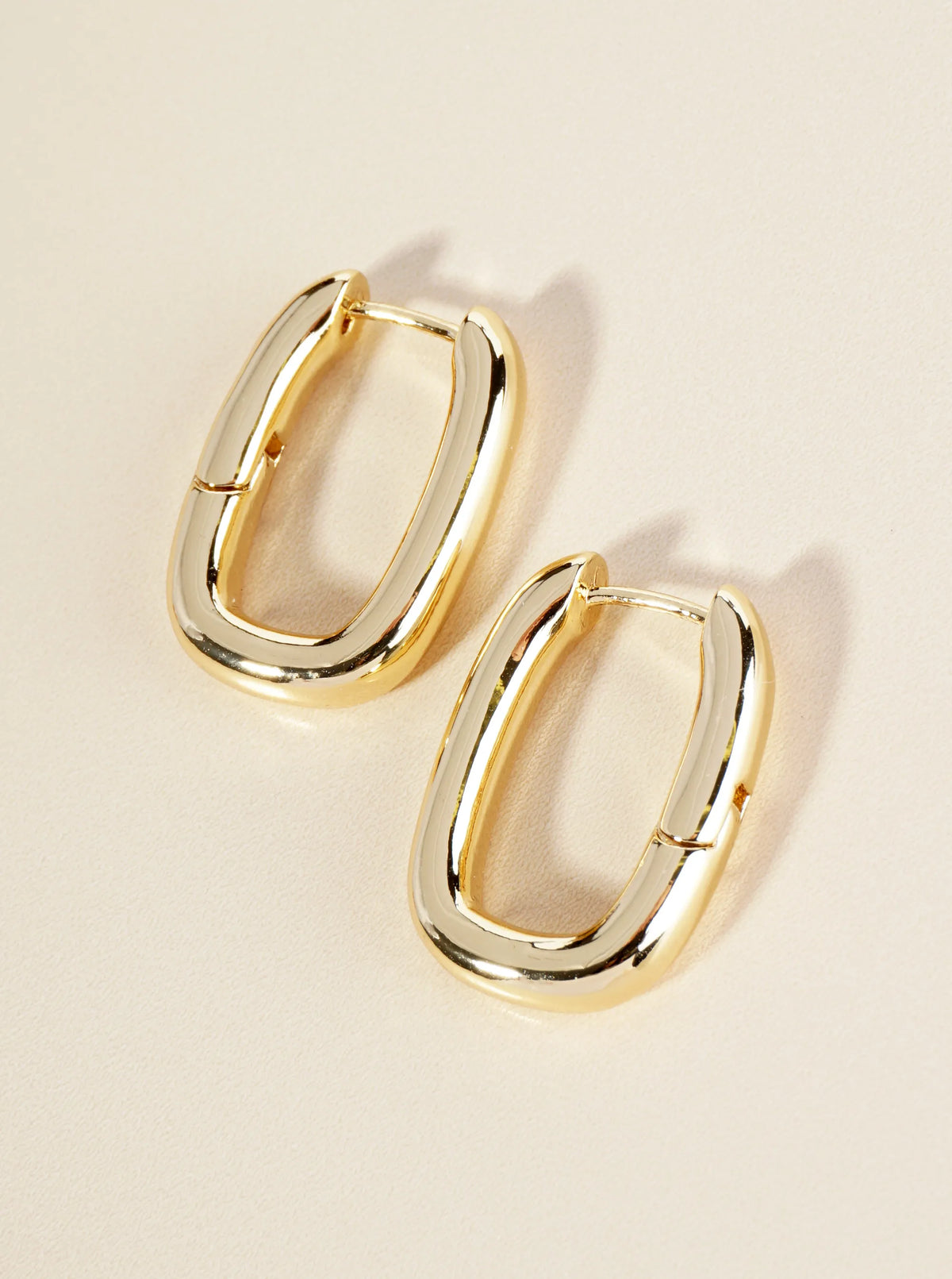 14K Gold Dipped 20mm Brass Huggie Hoop Earrings