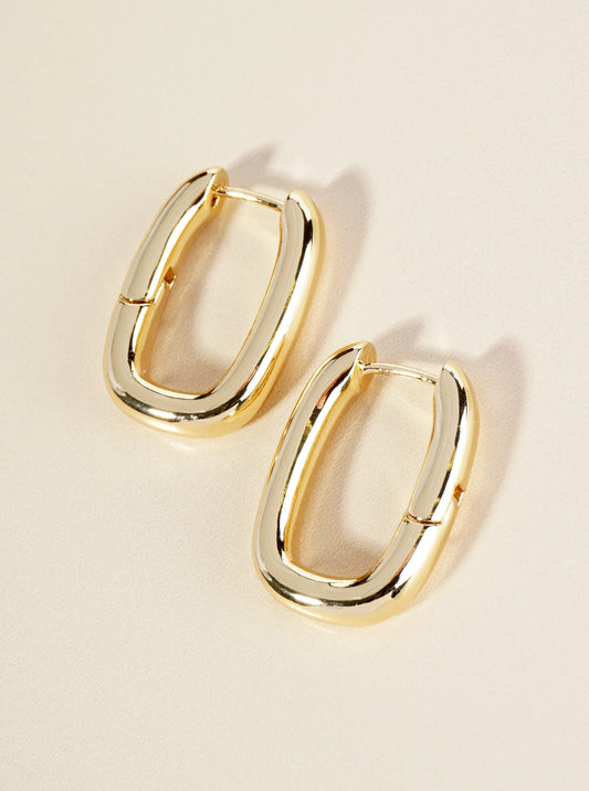 14K Gold Dipped 20mm Brass Huggie Hoop Earrings