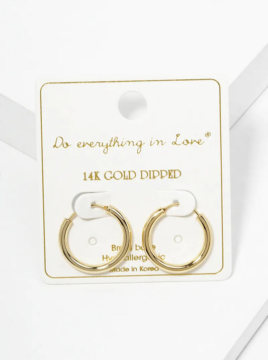 14K Gold Dipped 20mm Hinged Hoop Earrings