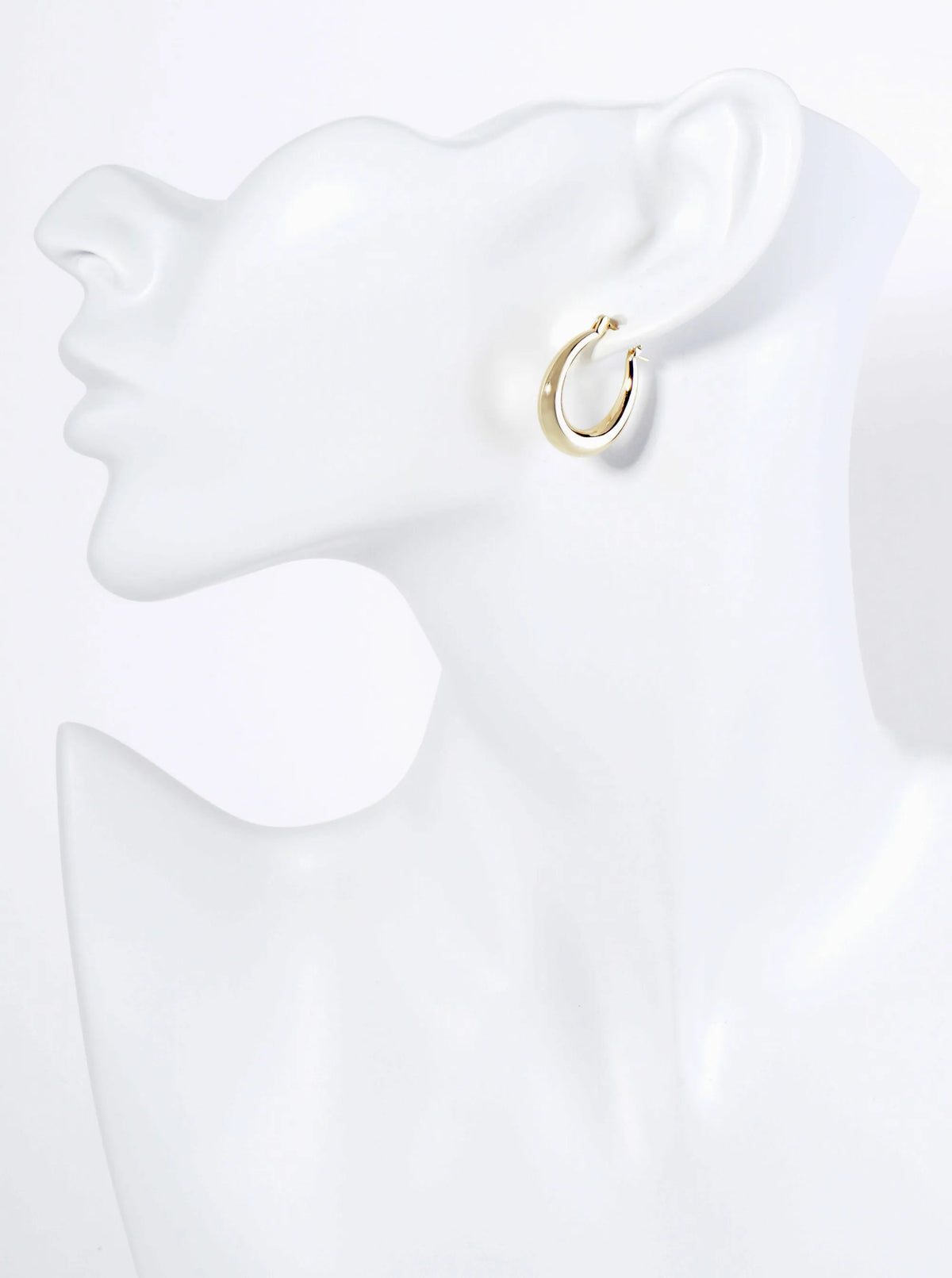 14K Gold Dipped 20mm Sleek Oval Hoop Earrings