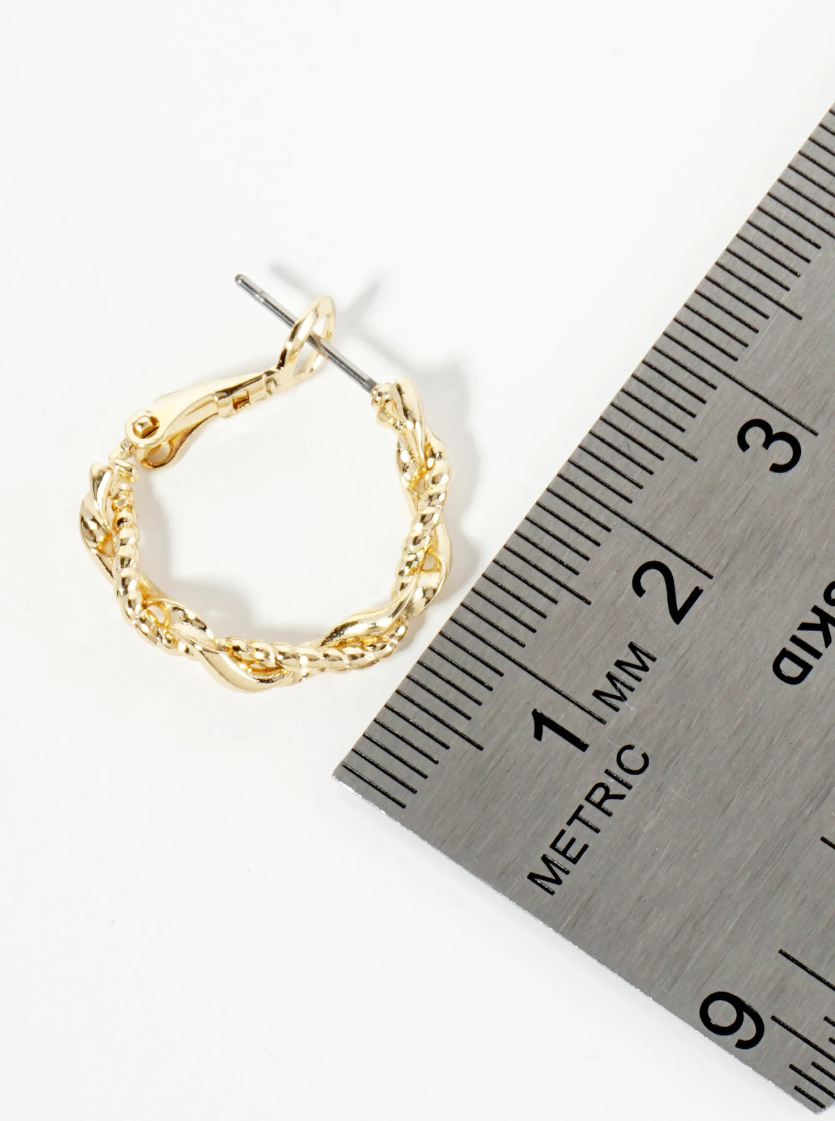 14K-Gold-Dipped 20mm Twist Latch-Back Hoop Earrings