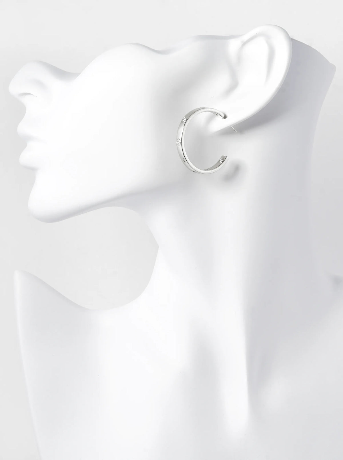 14K Gold Dipped 30mm Cubic Zirconia Open Hoop Earrings