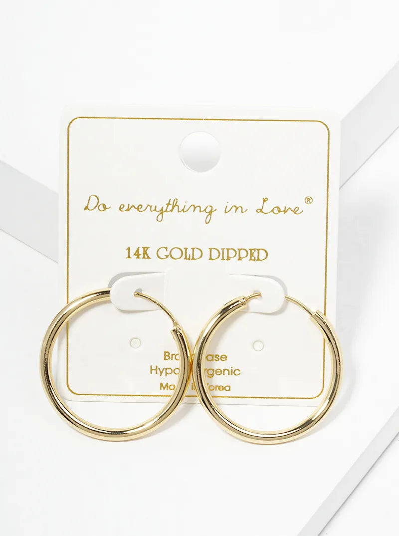 14K Gold Dipped 30mm Hinged Hoop Earrings