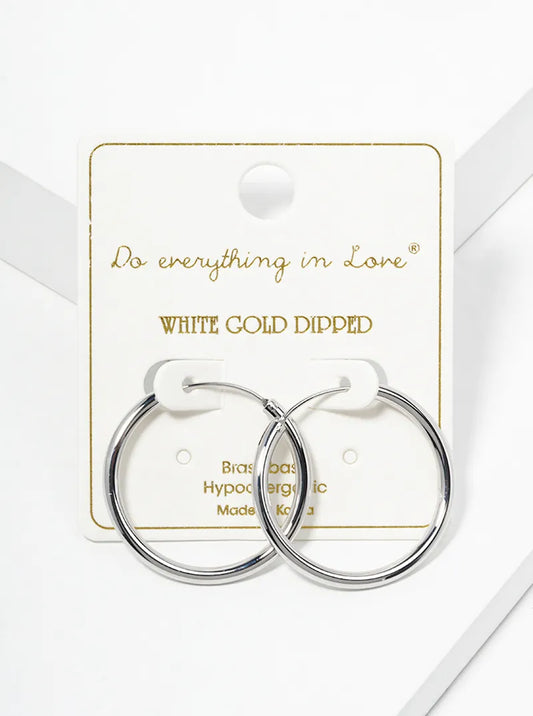 14K Gold Dipped 30mm Hinged Hoop Earrings