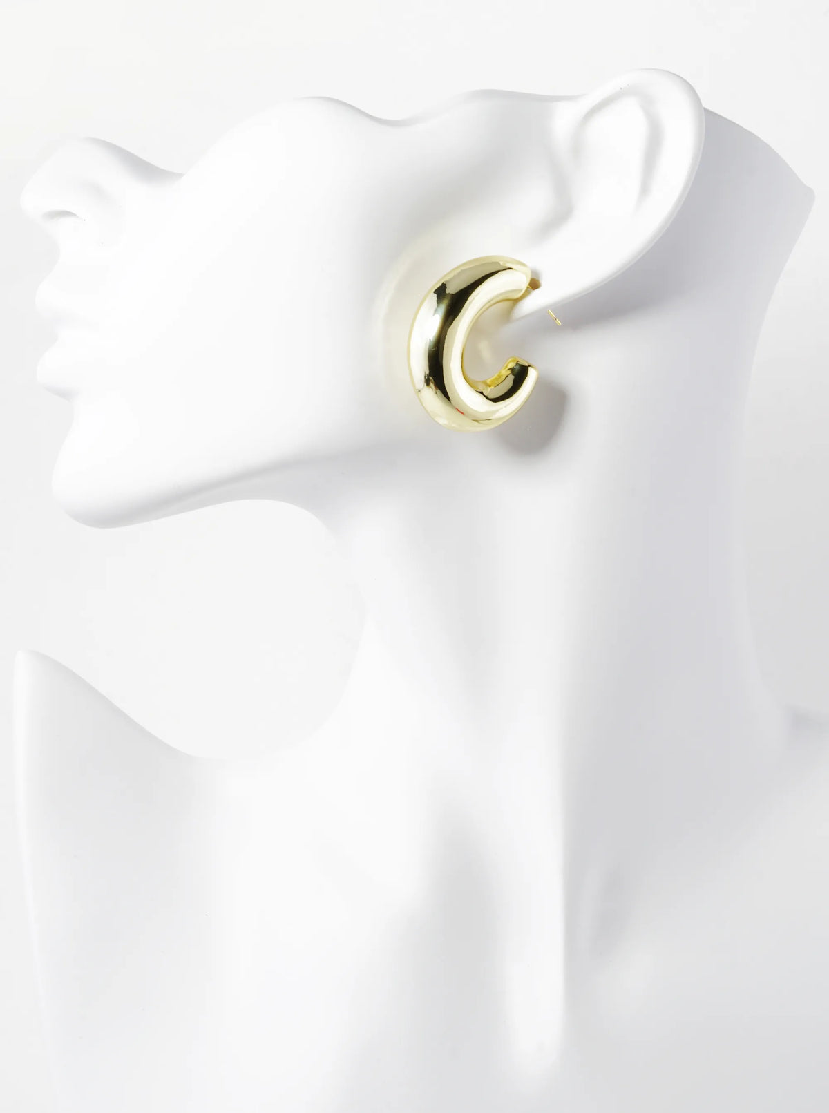 14K Gold Dipped 30mm Oval Shaped Hollow Hoop Earrings