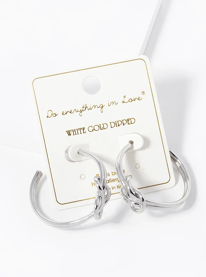 14K Gold Dipped 35mm Knot Open Hoop Earrings