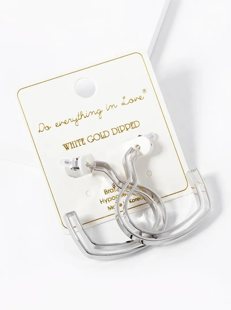 14K Gold Dipped 40mm Heart Shape Open Hoop Earrings