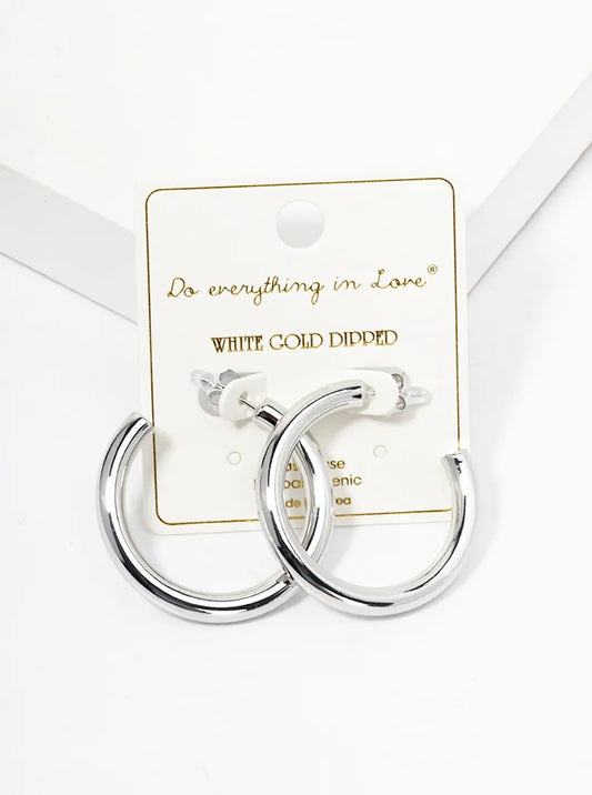 14K Gold Dipped 40mm Hollow Brass Bold Open Hoop Earrings