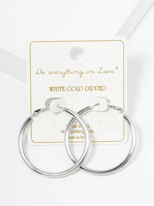 14K Gold Dipped 40mm Omega-Back Hoop Earrings