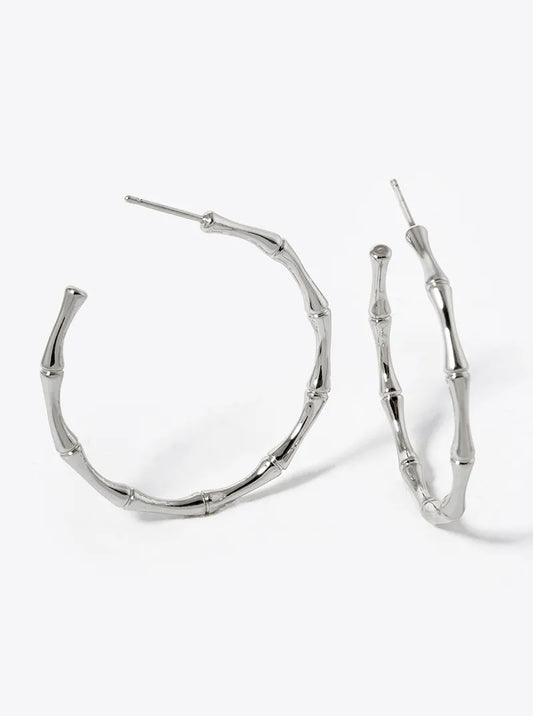 14K Gold Dipped 40mm Twig Open Hoop Earrings