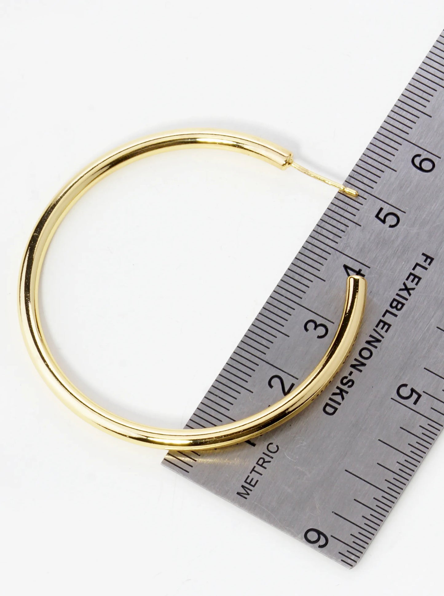 14K Gold Dipped 50mm Brass Open Hoop Earrings