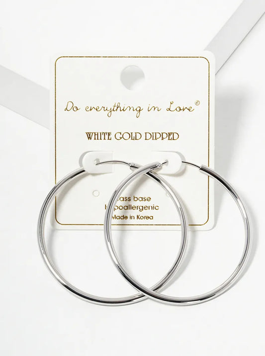 14K Gold Dipped 50mm Hinged Hoop Earrings
