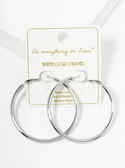14K Gold Dipped 50mm Omega-Back Hoop Earrings