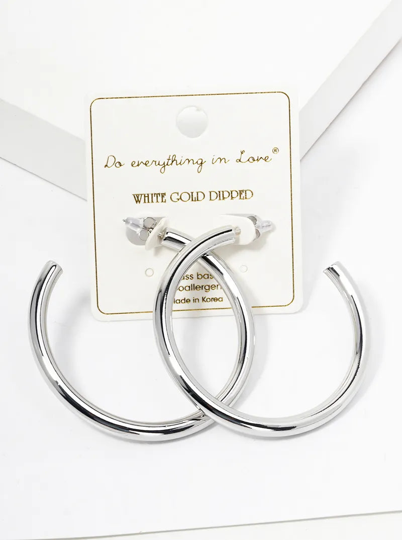14K Gold Dipped 55mm Hollow Brass Bold Open Hoop Earrings