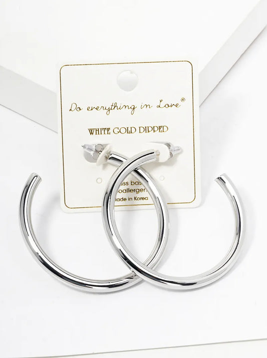 14K Gold Dipped 55mm Hollow Brass Bold Open Hoop Earrings