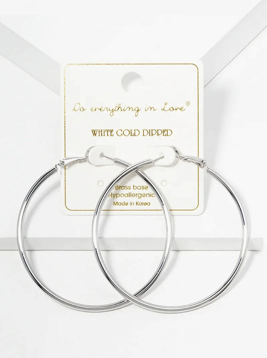 14K Gold Dipped 60mm Hinged Hoop Earrings