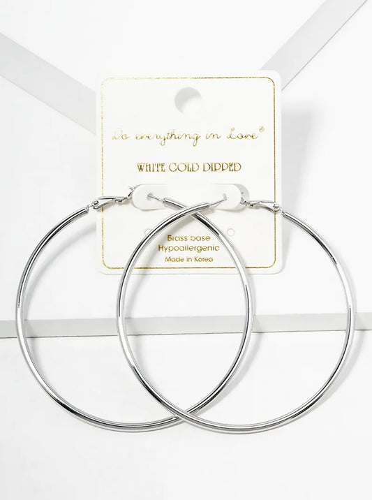 14K Gold Dipped 70mm Hinged Hoop Earrings