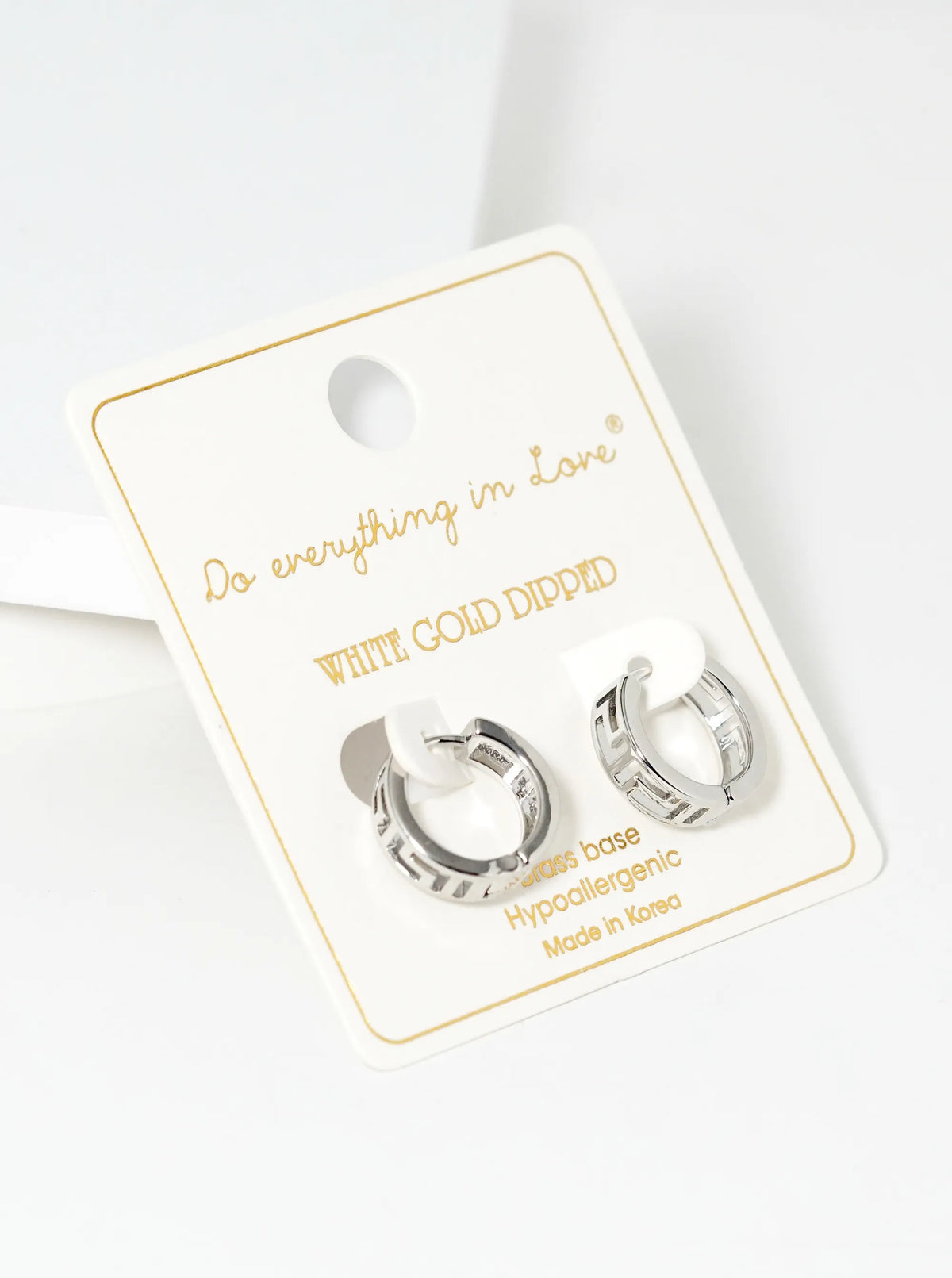 14K Gold Dipped 9mm Cutout Brass Huggie Hoop Earrings