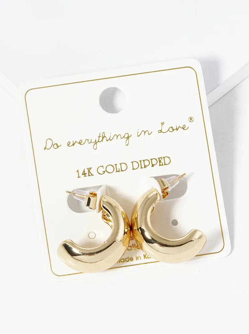 14K Gold Dipped Bold 20mm Open Hoop Earrings