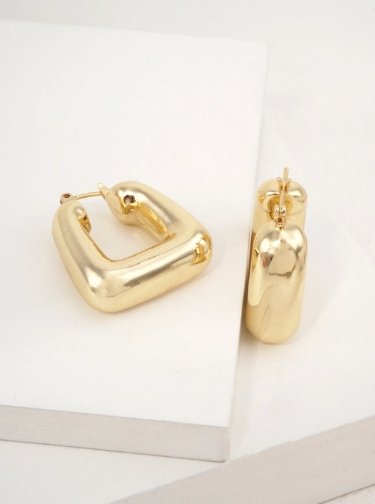 14K Gold-Dipped Bold Chunky Hoops