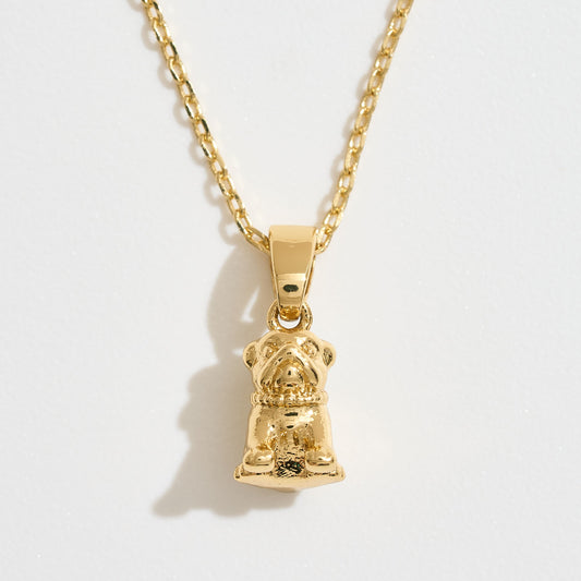 14K-Gold-Dipped Bulldog Pendant Necklace