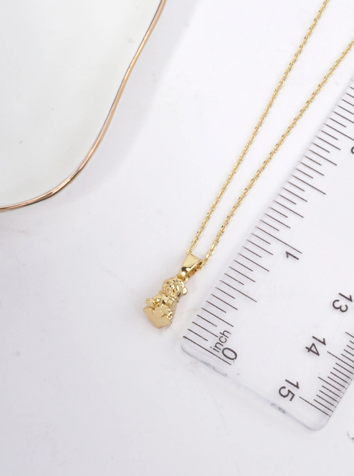 14K-Gold-Dipped Bulldog Pendant Necklace