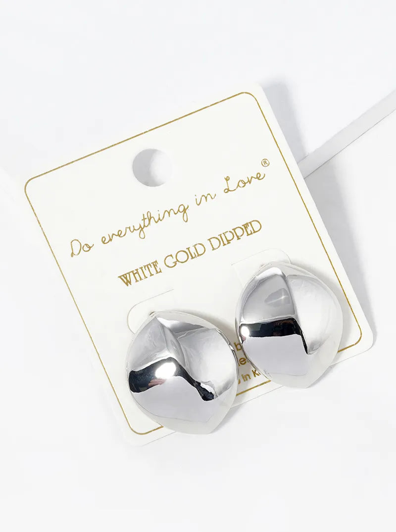 14K Gold Dipped Button Stud Earrings