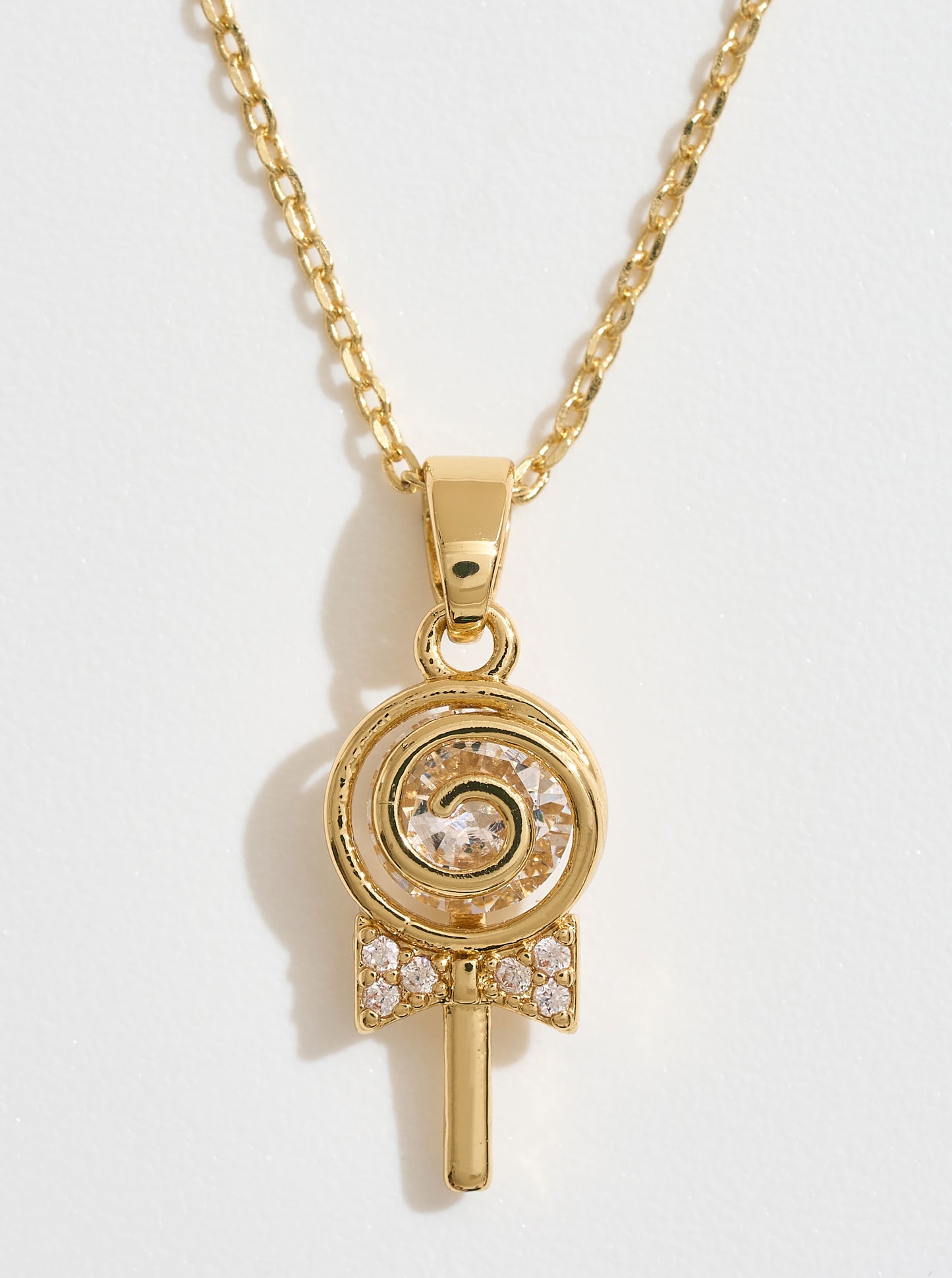 14K-Gold-Dipped CZ Lollipop Necklace
