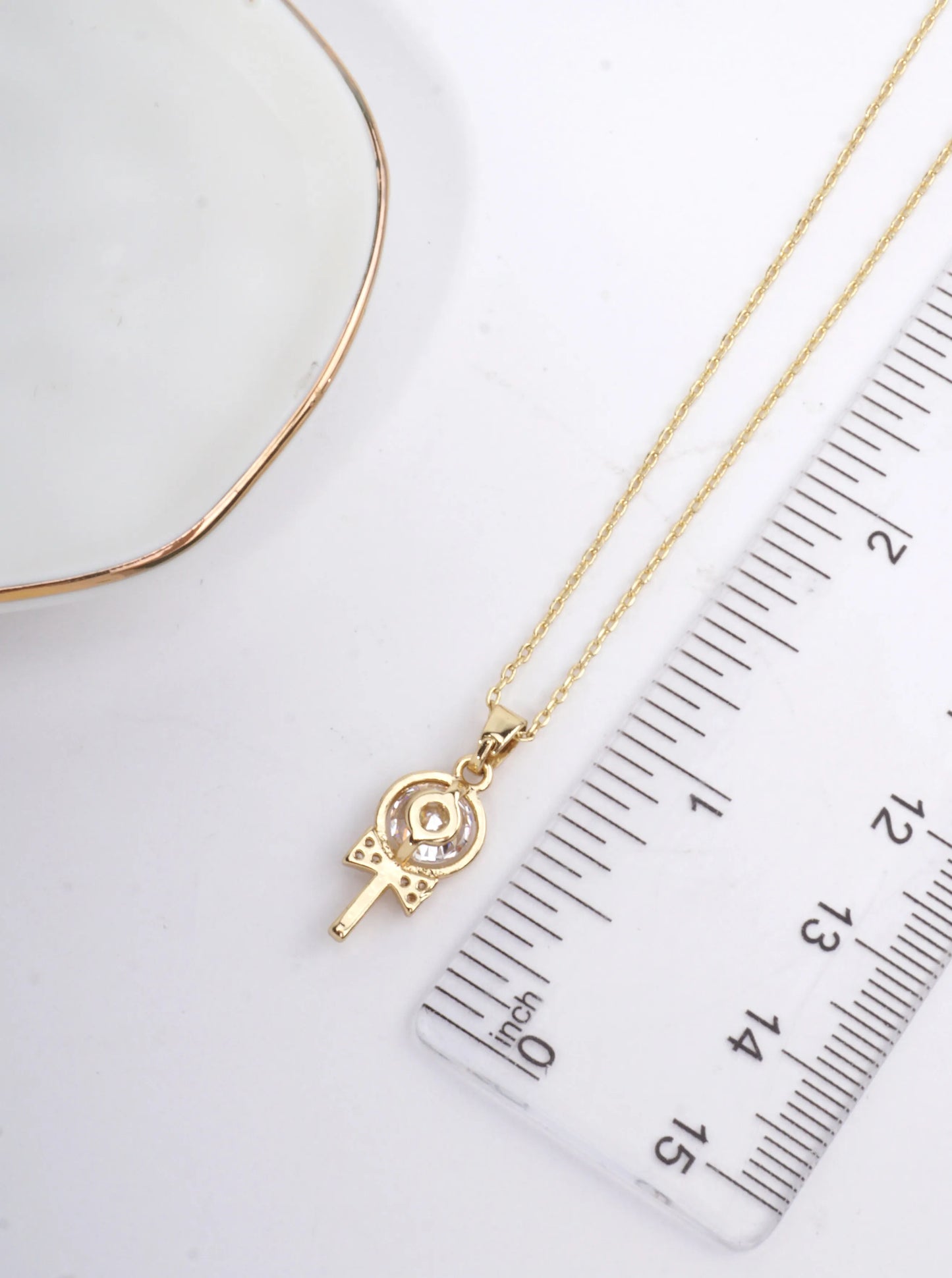 14K-Gold-Dipped CZ Lollipop Necklace