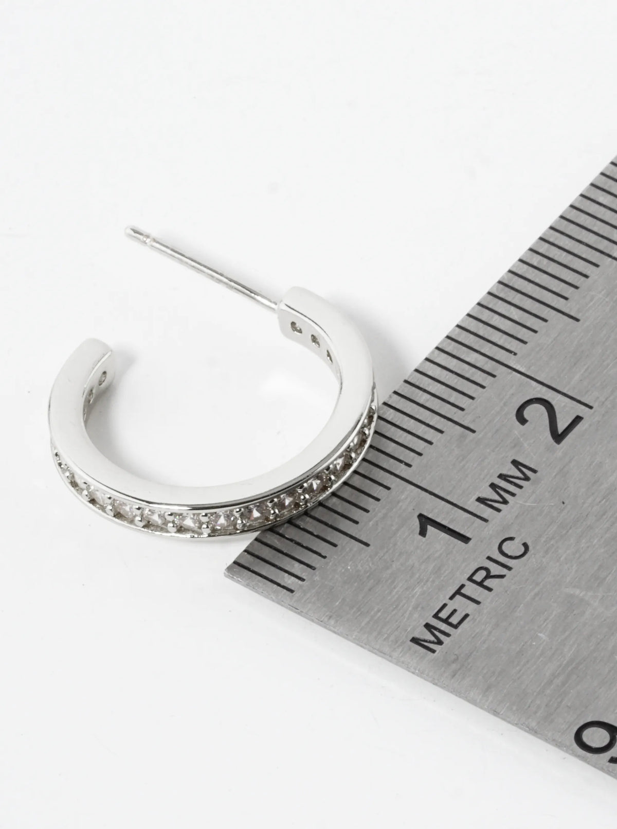 14K Gold Dipped CZ Pave 18mm Open Hoop Earrings