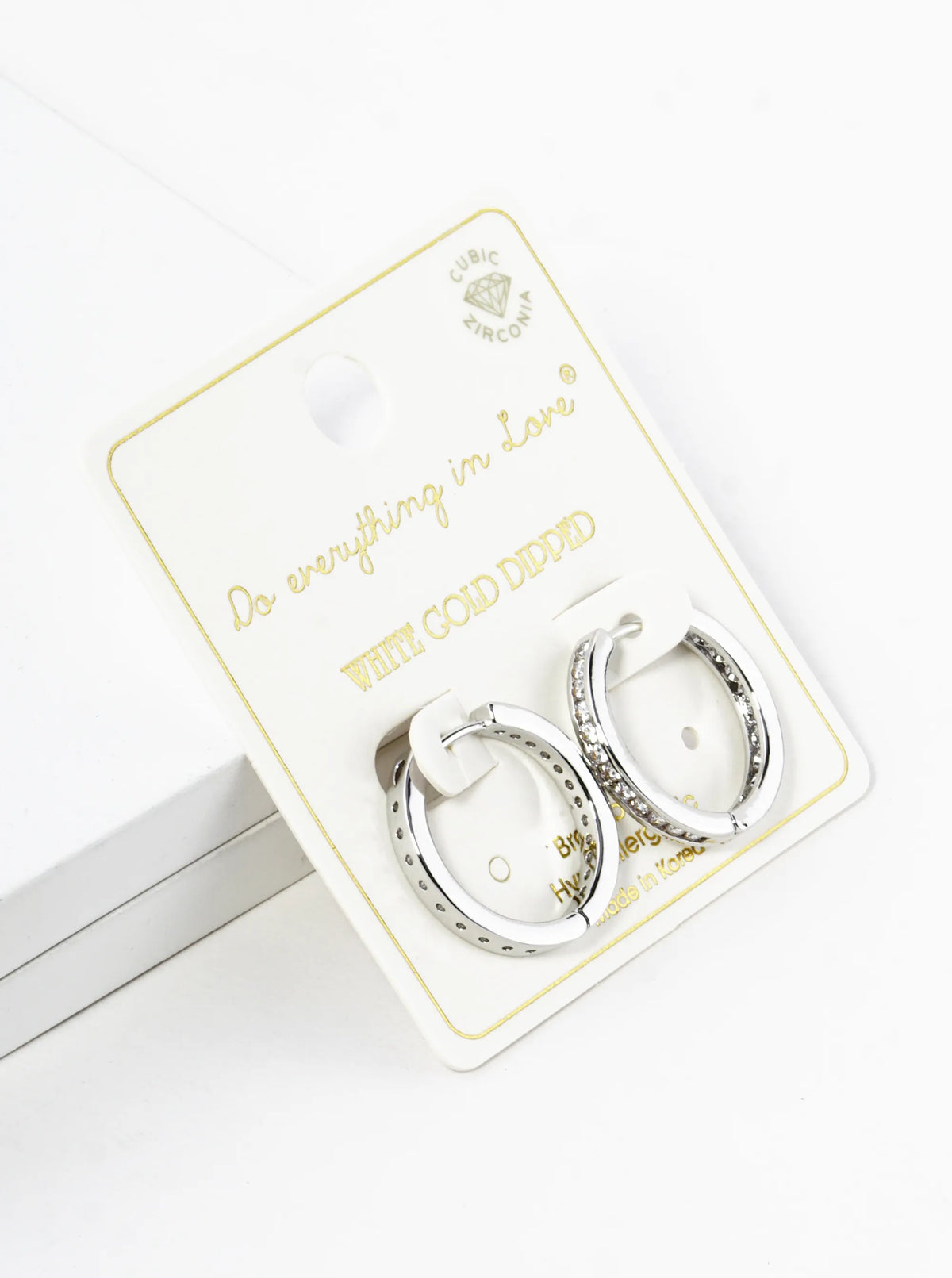 14K Gold Dipped CZ Pave 20mm Huggie Hoop Earrings