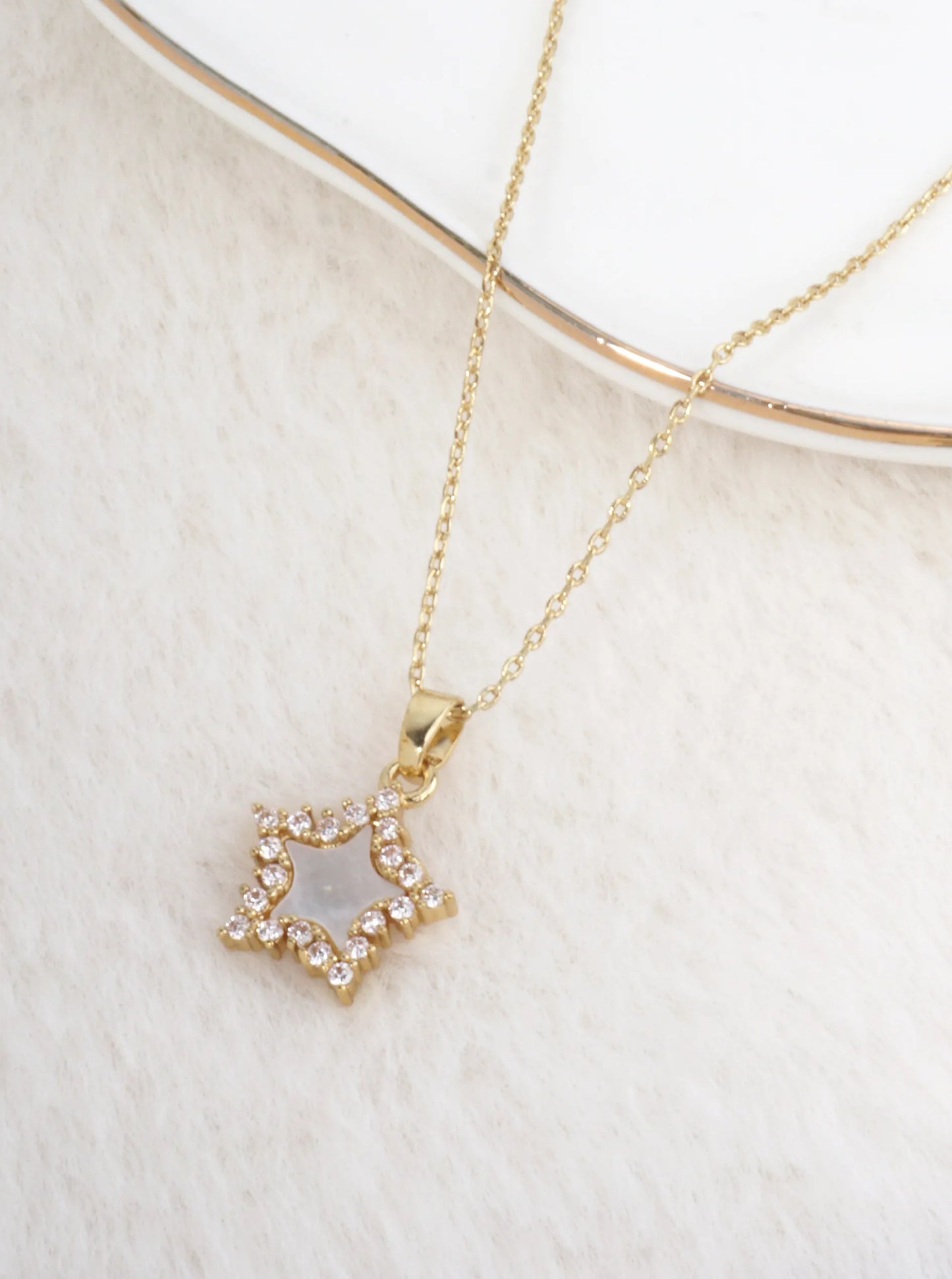 14K-Gold-Dipped Celestial Star Pendant Necklace