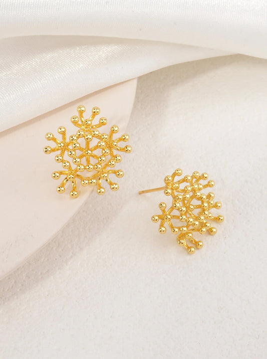 14K-Gold Dipped Celestial Starburst Stud Earrings
